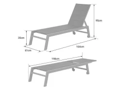Barbados Espreguiçadeira Em Taupe Têxtilene - Taupe Aluminium