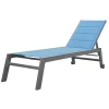 Barbados Espreguiçadeira Em Têxtileno Cinzento-Azul - Aluminio Antracite
