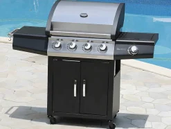 Barbecue A Gas Com 4 Bicos E 1 Fogao Lateral 143X54X115 Cm - Smoky