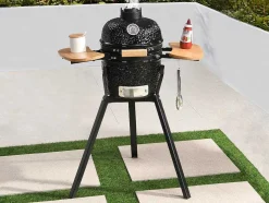 Barbecue Kamado A Carvao Em Ceramica E Bambu 32 X 52 X 94 Cm - Eriko
