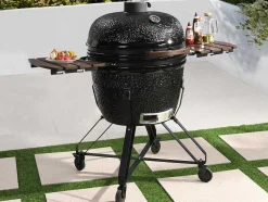 Barbecue Kamado A Carvao Em Ceramica E Bambu 67 X 85 X 120 Cm - Ayumi