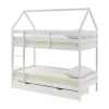 Beliche Cabana De 2 X 90 X 190 Cm Com 2 Gavetas Em Pinho Cor Branco - Chori