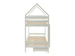 Beliche Cabana De 2 X 90 X 190 Cm Com 2 Gavetas Em Pinho Cor Branco - Chori