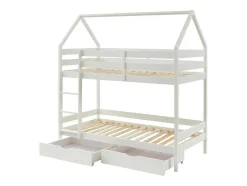 Beliche Cabana De 2 X 90 X 190 Cm Com 2 Gavetas Em Pinho Cor Branco - Chori