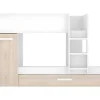Beliche Com Gaveta Cama Dupla E Com Espacos De Arrumação 3X90X190 Cm Cor Branco E Natural - Anthony