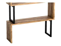 Biblioteca Com 3 Prateleiras Em Metal Natural Claro E Preto - Roveni