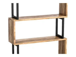 Biblioteca Com 3 Prateleiras Em Metal Natural Claro E Preto - Roveni