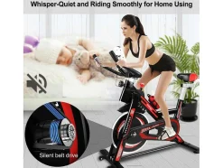 Bicicleta De Exercicio Estacionaria Para Ciclismo De Interior Com Volante De Transmissao Por Correia 8Kg