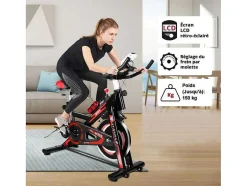 Bicicleta De Exercicio Estacionaria Para Ciclismo De Interior Com Volante De Transmissao Por Correia 8Kg