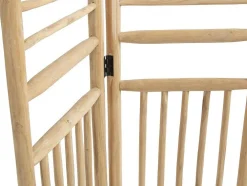 Biombo Com 3 Paineis Em Madeira De Teca De C. 140 X A 180 Cm Cor Natural - Baguio