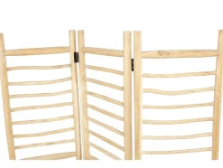 Biombo Com 3 Paineis Em Madeira De Teca De C. 140 X A 180 Cm Cor Natural - Baguio