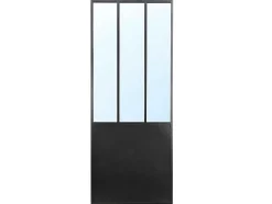 Biombo Espelho Atelier Industrial Em Metal De A. 180 X C. 122 Cm Cor Preto - Coventry