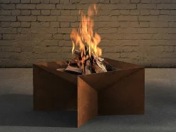 Braseiro De Jardim Quadrado Em Aco Corten De C50 X L50 X A30 Cm - Verio