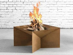 Braseiro De Jardim Quadrado Em Aco Corten De C50 X L50 X A30 Cm - Verio