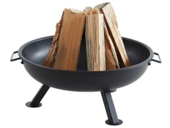 Braseiro De Jardim Redondo Em Aco Rigel - D.56 Cm X A.24 Cm - Preto