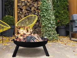 Brasero De Jardin A 3 Pieds En Acier Inoxydable Noir