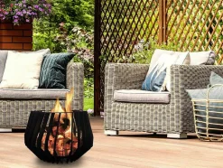 Brasero De Jardin Au Design Boheme En Acier Noir