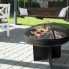 Brasero De Jardin Avec Couvercle En Acier Noir