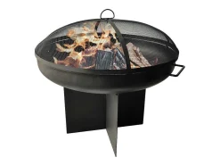 Brasero De Jardin Avec Couvercle En Acier Noir