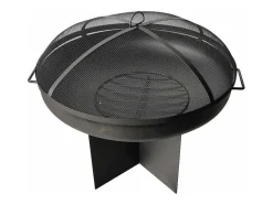 Brasero De Jardin Avec Couvercle En Acier Noir