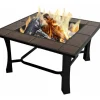 Brasero De Jardin Incluant Un Barbecue En Carreaux De Ceramique Noir