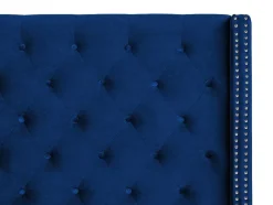 Cabeceira De Cama Acolchoada Massimo - Veludo - Azul - 160 Cm