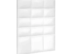 Cabeceira De Cama Ate O Chao Estofada Em Couro Sintetico Acolchoado Na Cor Branca (90X120)