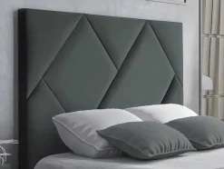 Cabeceira De Cama 160 Cm Em Veludo Cinza - Kandra