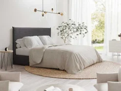 Cabeceira De Cama 180 Cm Veludo Canelado Cinzento Antracite - Ambrilia