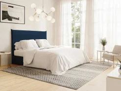 Cabeceira De Cama 160 Cm Veludo Cinzento Azul-Escuro - Ambrilia
