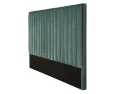 Cabeceira De Cama Com Costuras Verticais De 160 Cm Em Veludo Cor Verde Amendoa - Sarah