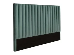 Cabeceira De Cama Com Costuras Verticais De 160 Cm Em Veludo Cor Verde Amendoa - Sarah