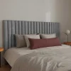 Cabeceira De Cama Com Costuras Verticais 200 Cm Tecido Cinza - Sarah