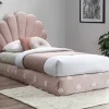 Cabeceira De Cama Concha 120 Cm Veludo Cor-De-Rosa - Moana