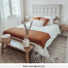 Cabeceira De Cama Estofada Francesco - 140 Cm - Tecido - Bege