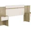 Cabeceira De Cama Extensivel Com Mesas De Cabeceira 140/160 Cm Cor Natural E Marfim - Parati