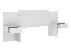Cabeceira De Cama Extensivel Com Mesas De Cabeceira De 140/160 Cm Cor Branco - Parati
