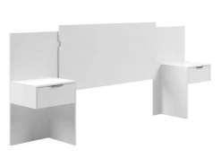 Cabeceira De Cama Extensivel Com Mesas De Cabeceira De 140/160 Cm Cor Branco - Parati