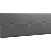 Cabeceira Prado - 3 Botoes - Couro Sintetico 160X55X4Cm - Cinza