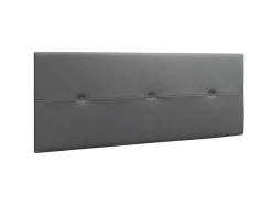 Cabeceira Prado - 3 Botoes - Couro Sintetico 160X55X4Cm - Cinza