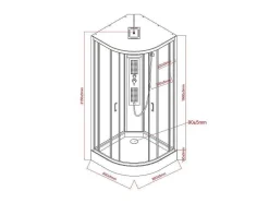 Cabine De Duche De Hidromassagem Em Quarto De Circulo C90 X L90 X A215 Cm - Solena