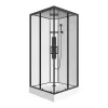 Cabine De Duche De Hidromassagem Quadrada Preto Fosco E Branco C90 X L90 X A215 Cm - Tanito