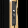Cabine De Duche De Hidromassagem Retangular Em Bambu, Instalacao Reversivel, Preto Fosco, C120 X L80 X A225 Cm - Vituna