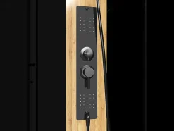 Cabine De Duche De Hidromassagem Retangular Em Bambu, Instalacao Reversivel, Preto Fosco, C120 X L80 X A225 Cm - Vituna