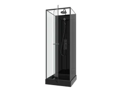 Cabine De Duche Reversivel E Altura Ajustavel Preto C90 X L90 X A213/232 Cm - Damilu