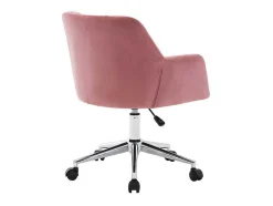 Cadeira De Escritório Em Veludo Cor Rosa Com Atura Regulavel - Pega