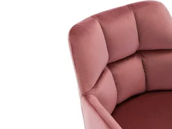 Cadeira De Escritório Em Veludo Cor Rosa Com Atura Regulavel - Pega