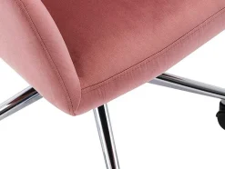 Cadeira De Escritório Em Veludo Cor Rosa Com Atura Regulavel - Pega