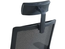 Cadeira De Escritório Ergonomica Profissional Com Apoio De Cabeca Em Tecido Cor Preto - Wallstreet