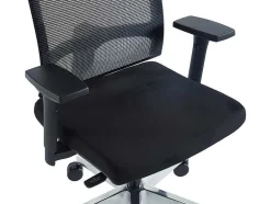 Cadeira De Escritório Ergonomica Profissional Com Apoio De Cabeca Em Tecido Cor Preto - Wallstreet
